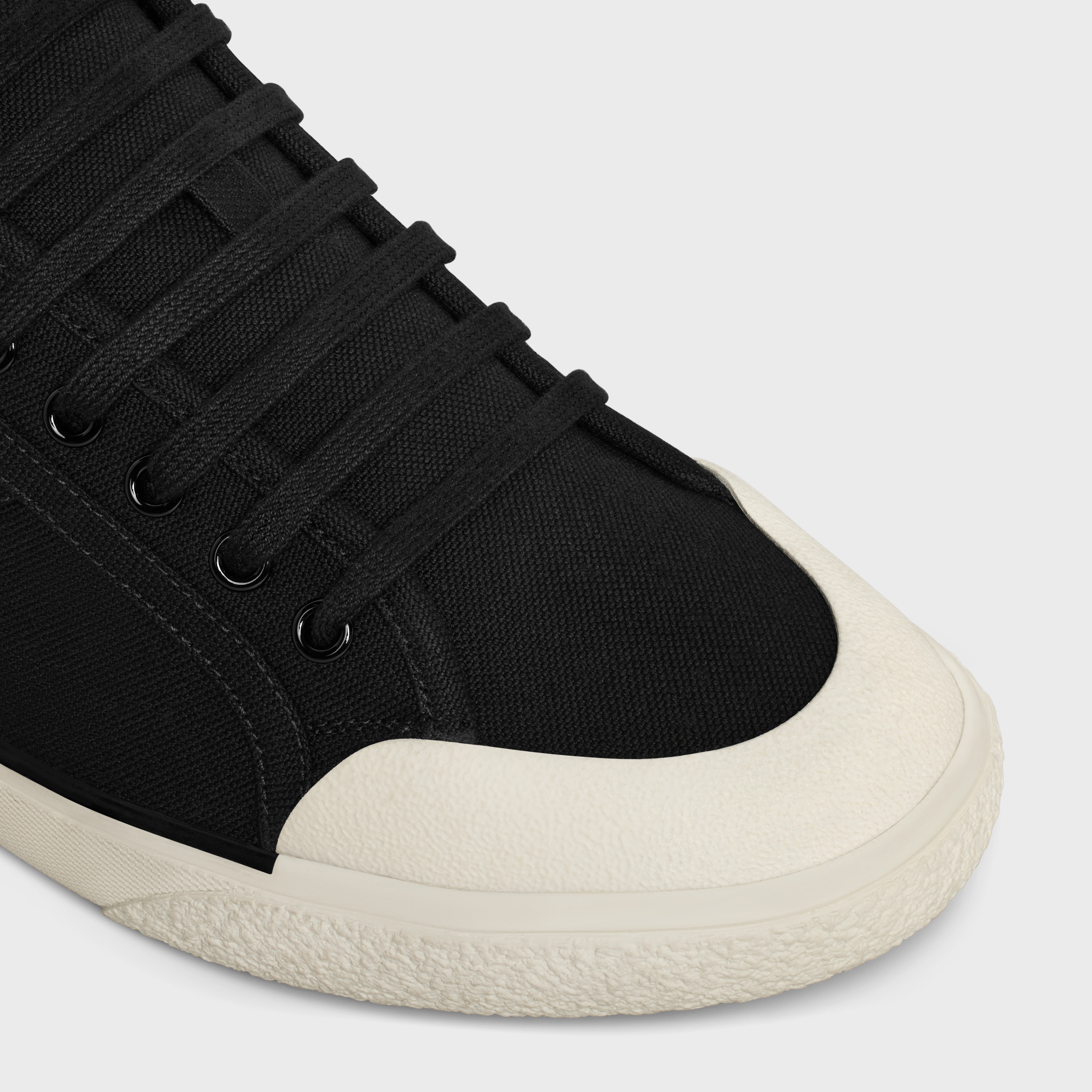 CELINE ALAN AS-01 LOW LACE-UP SNEAKER in CANVAS AND CALFSKIN - 4