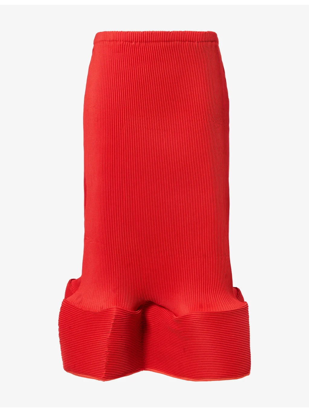 Structured Ripple-Pleated Midi Skirt - 1