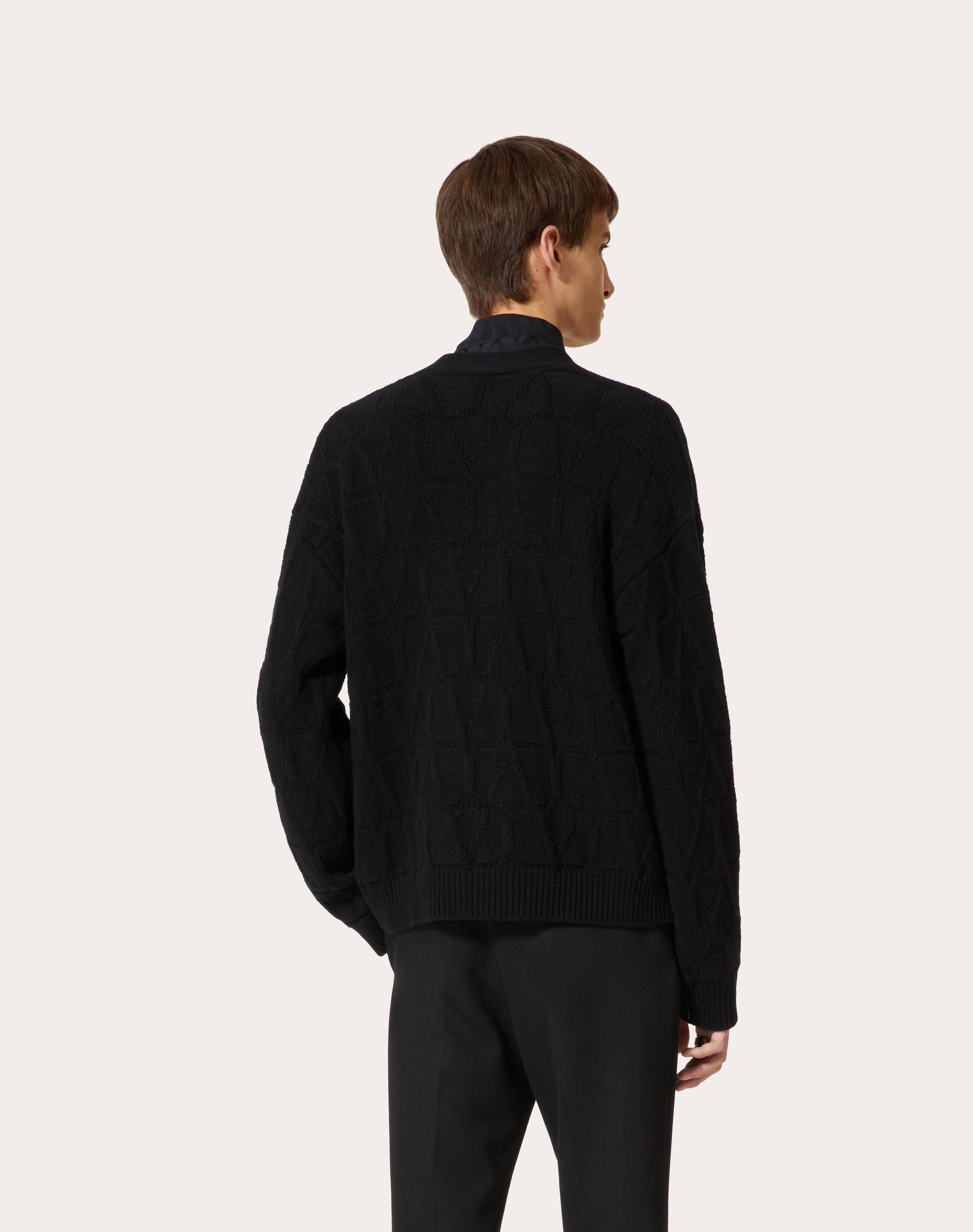 WOOL CARDIGAN WITH TOILE ICONOGRAPHE PATTERN - 4