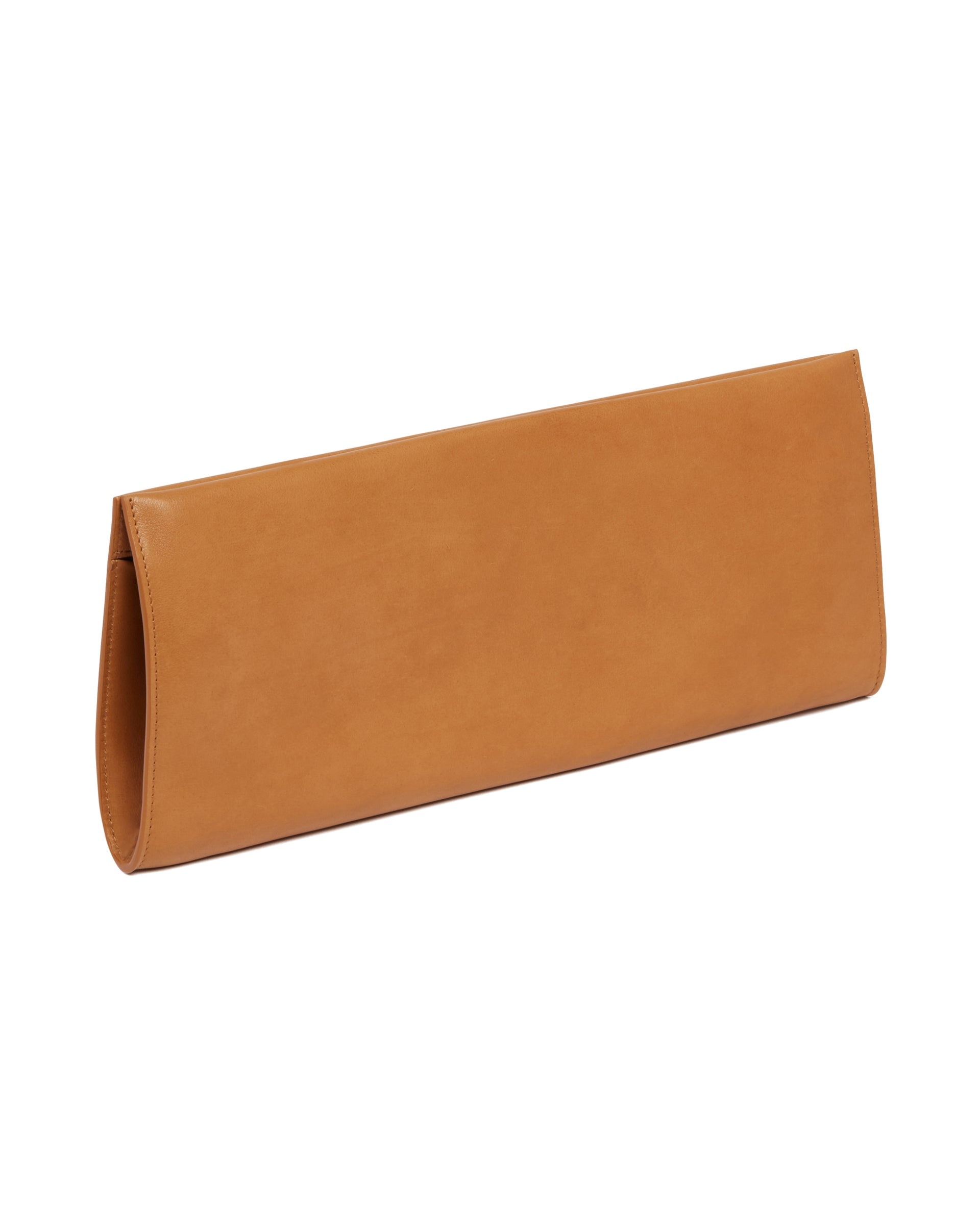Beige Leather Flat Clutch - 6