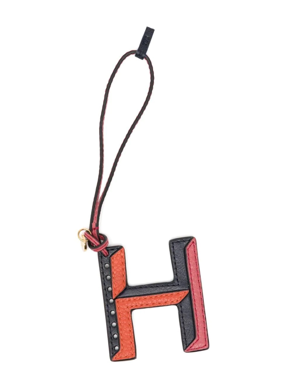 H-shaped colour-block keyring - 1