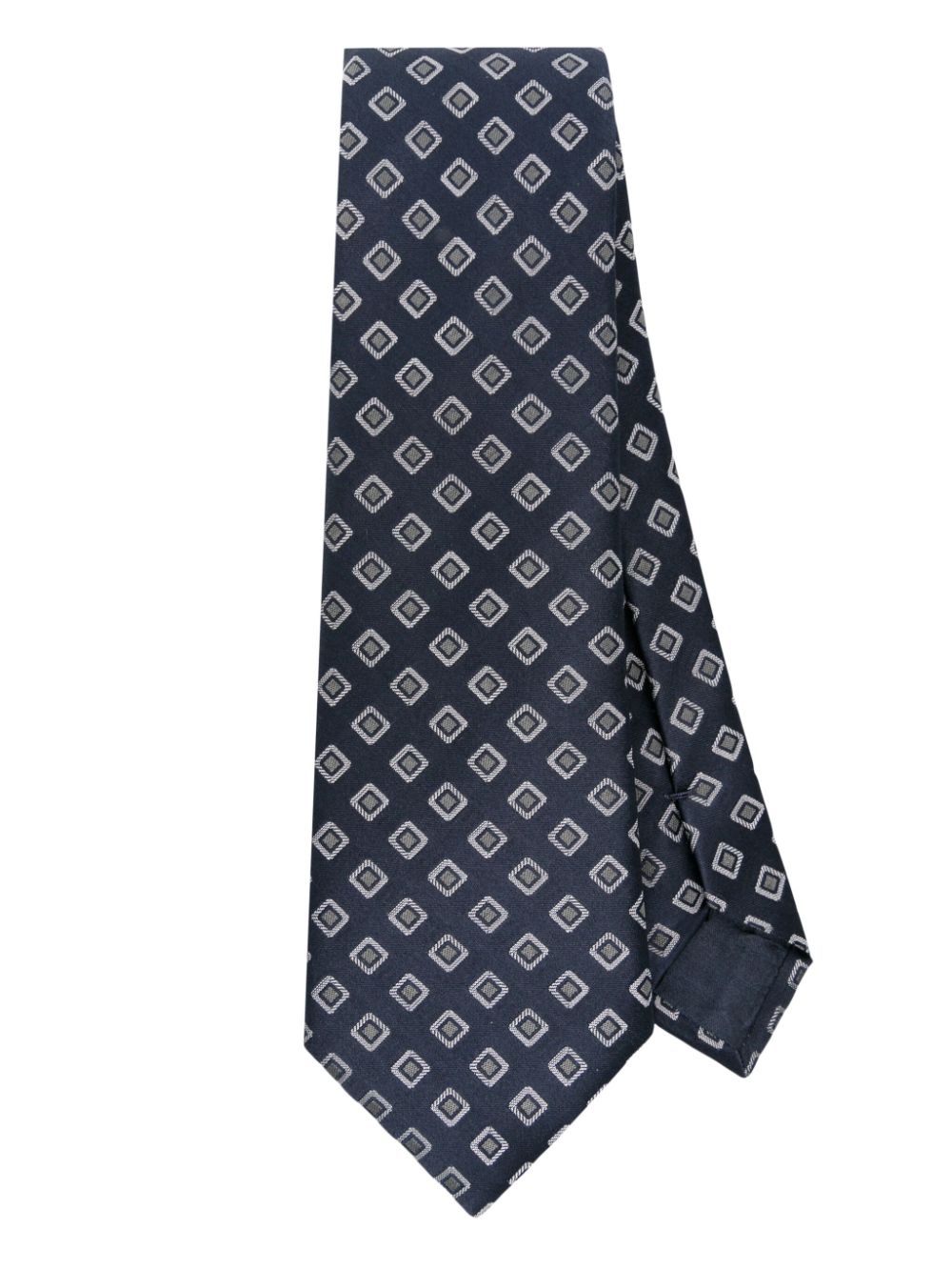 patterned-jacquard silk blend tie - 1