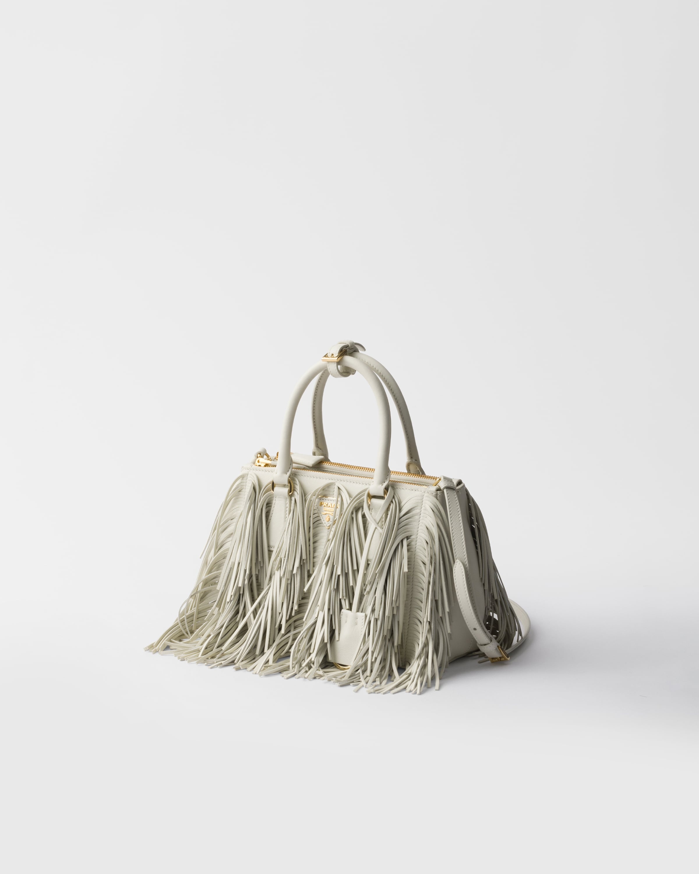Prada Galleria small leather bag with fringe - 3