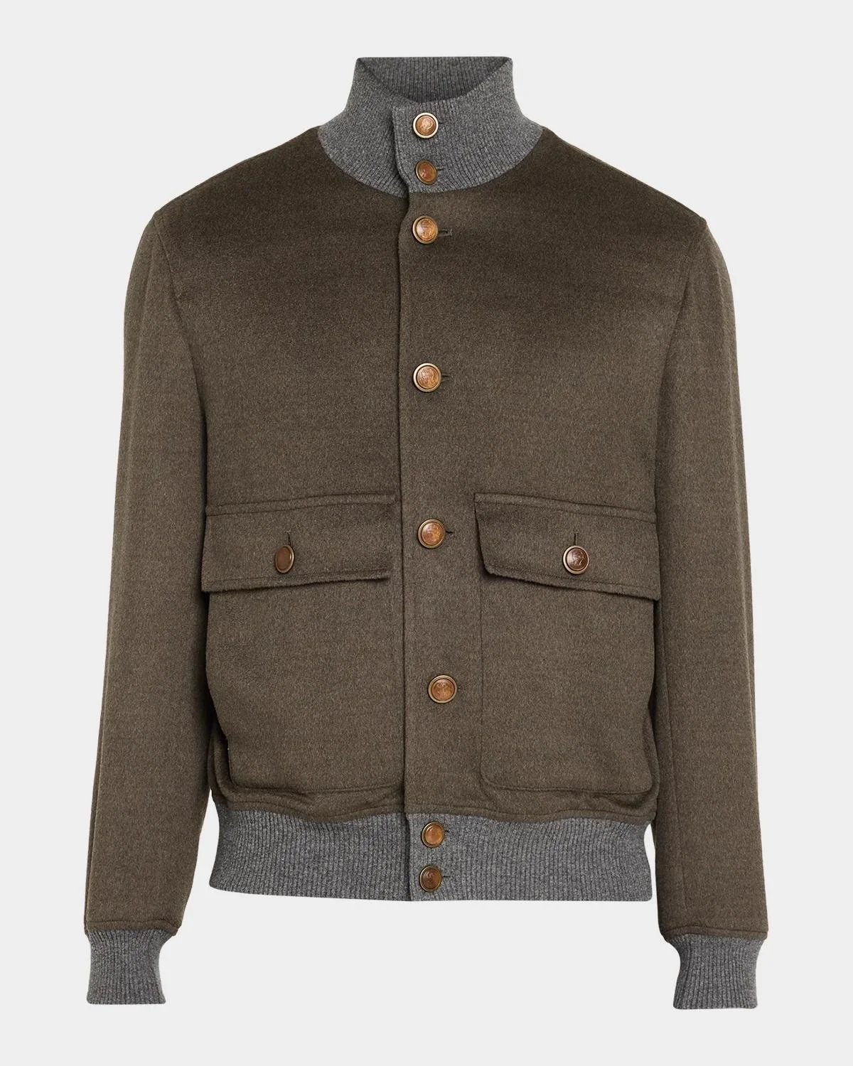 Men's Wool Button-Front Blouson - 1