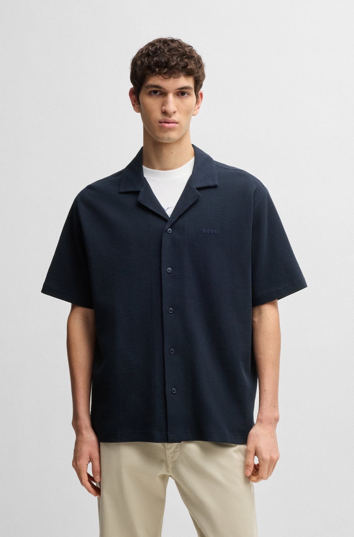 RELAXED-FIT SHIRT IN WAFFLE COTTON - 2