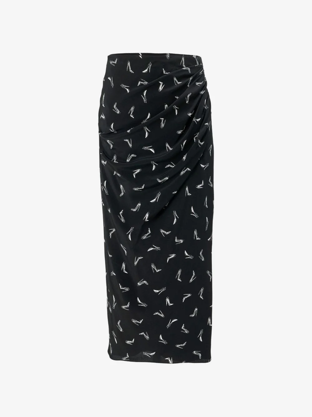 Good Girl Anniversary draped silk midi skirt - 1