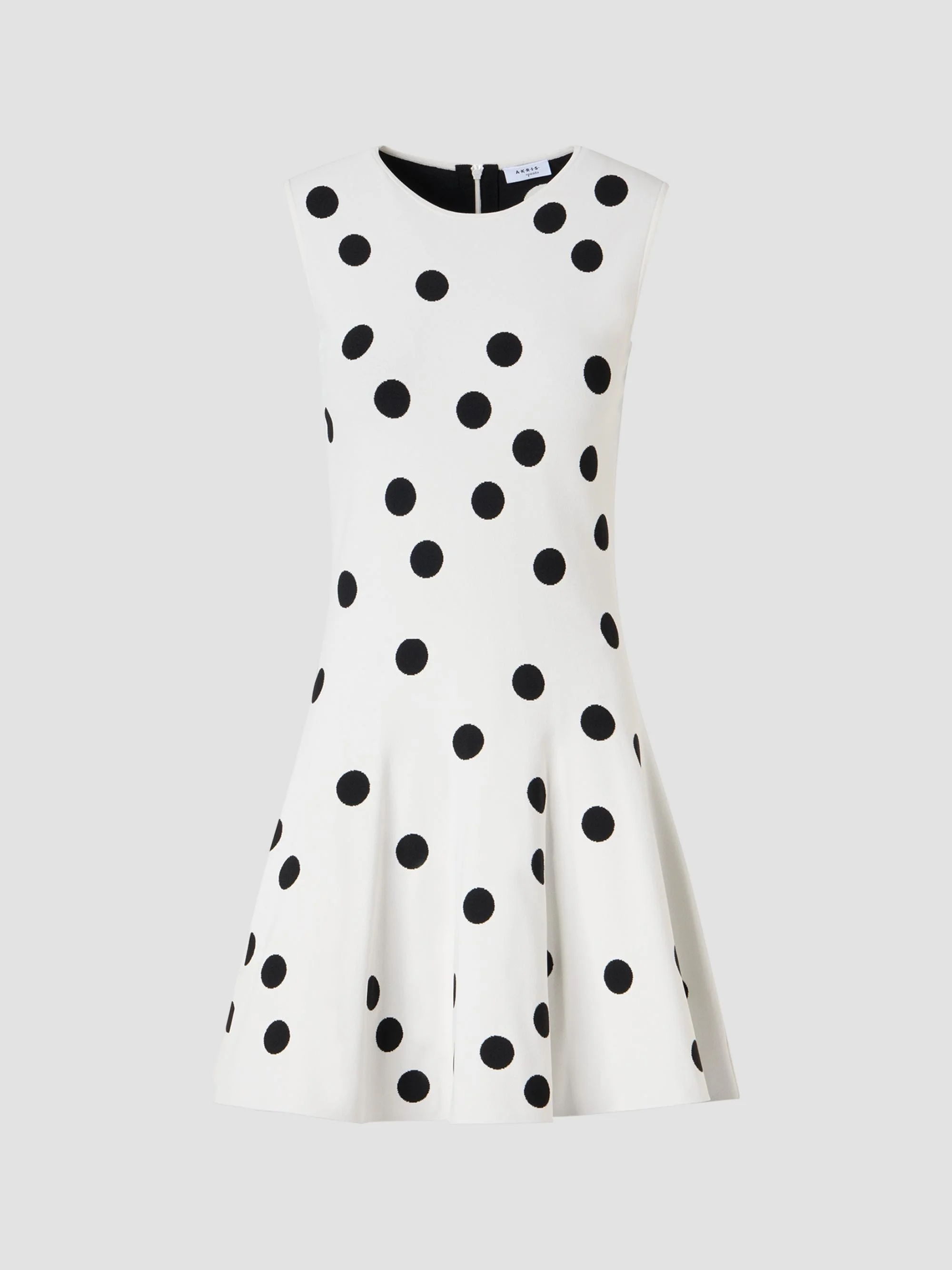 Women's Polka Dot Fit & Flare Mini Dress - Cream Black - 1