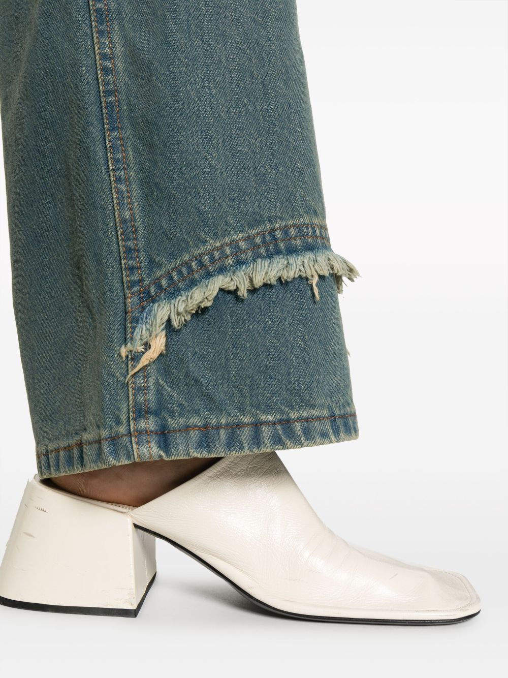 logo-patch wide-leg jeans - 5