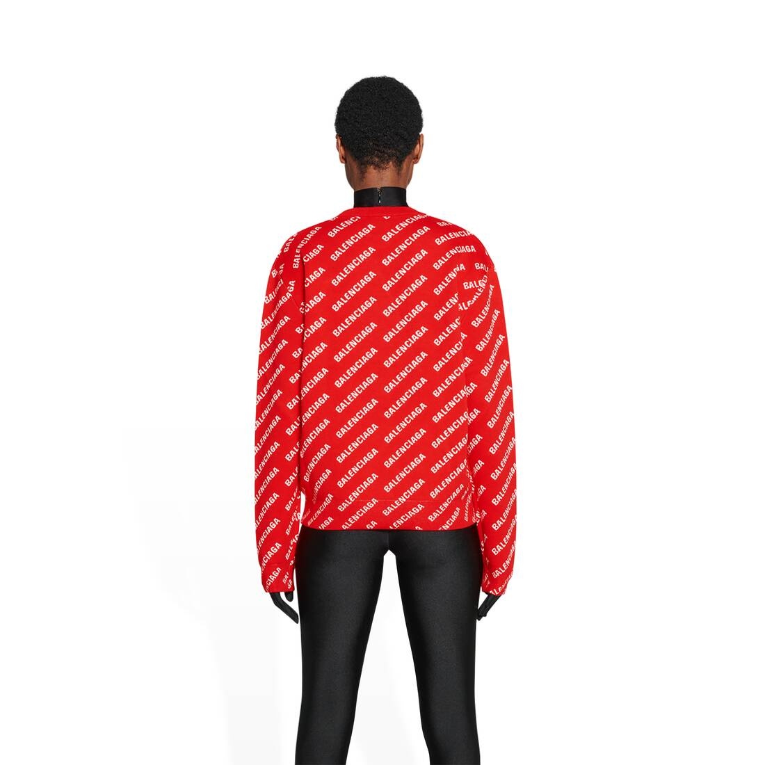Women's Mini Allover Logo Sweater in Red - 4