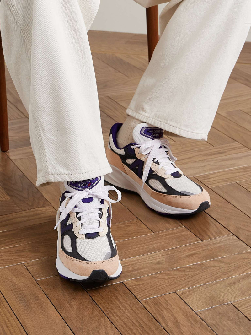 New Balance 990v6 Leather-Trimmed Suede and Mesh Sneakers outlook