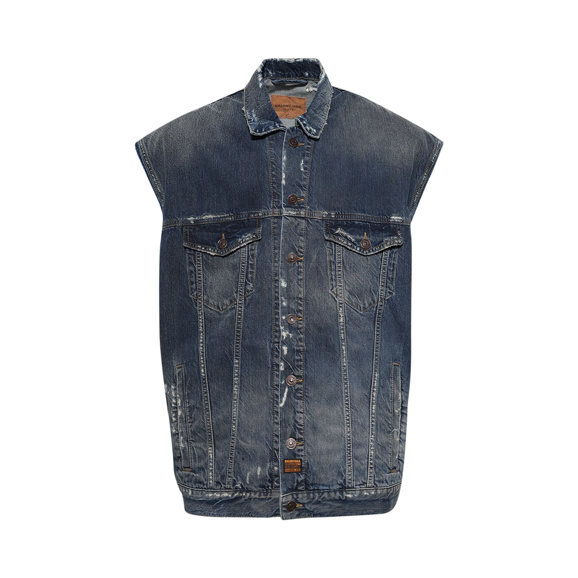 Balenciaga Sleeveless Jacket 'Blue' - 1
