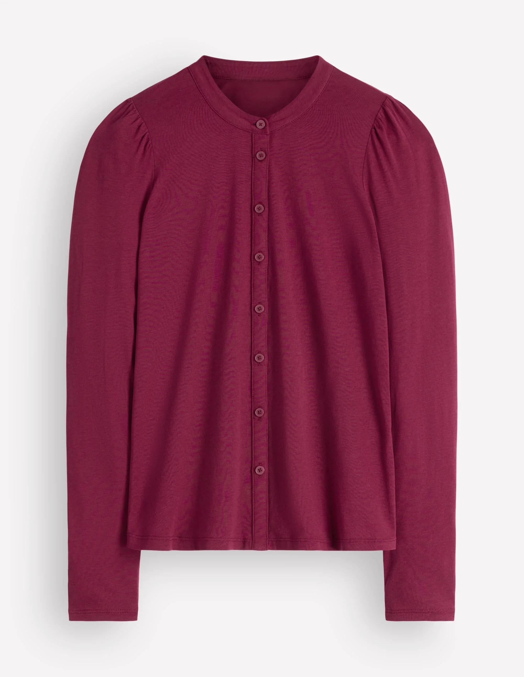 Supersoft Puff Sleeve Shirt-Beetroot Red - 1
