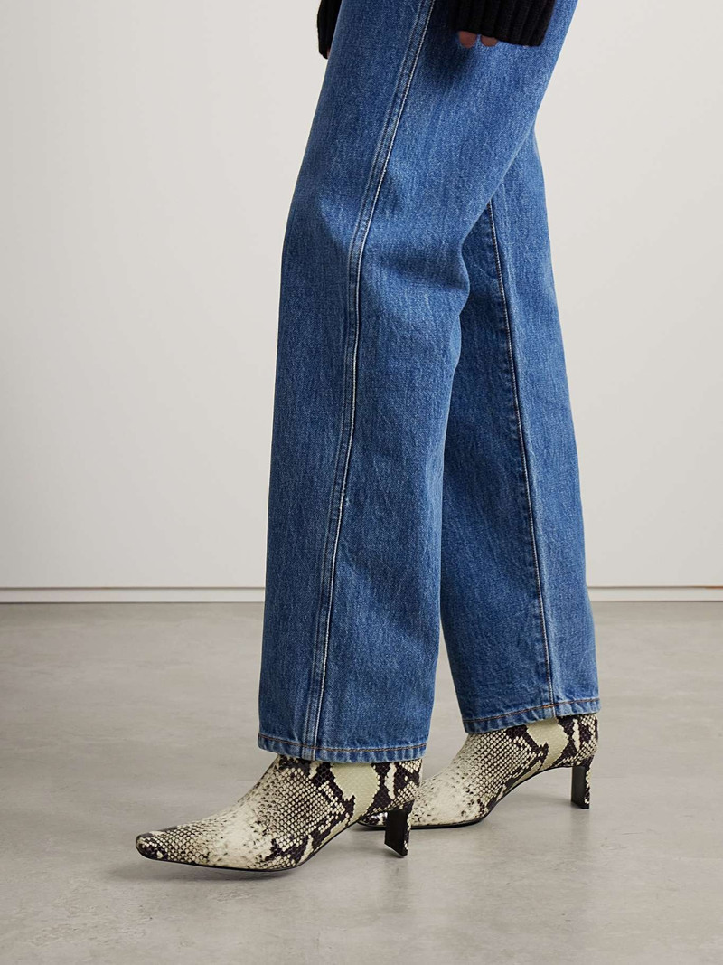 KHAITE Ona snake-effect leather ankle boots Snake print outlook