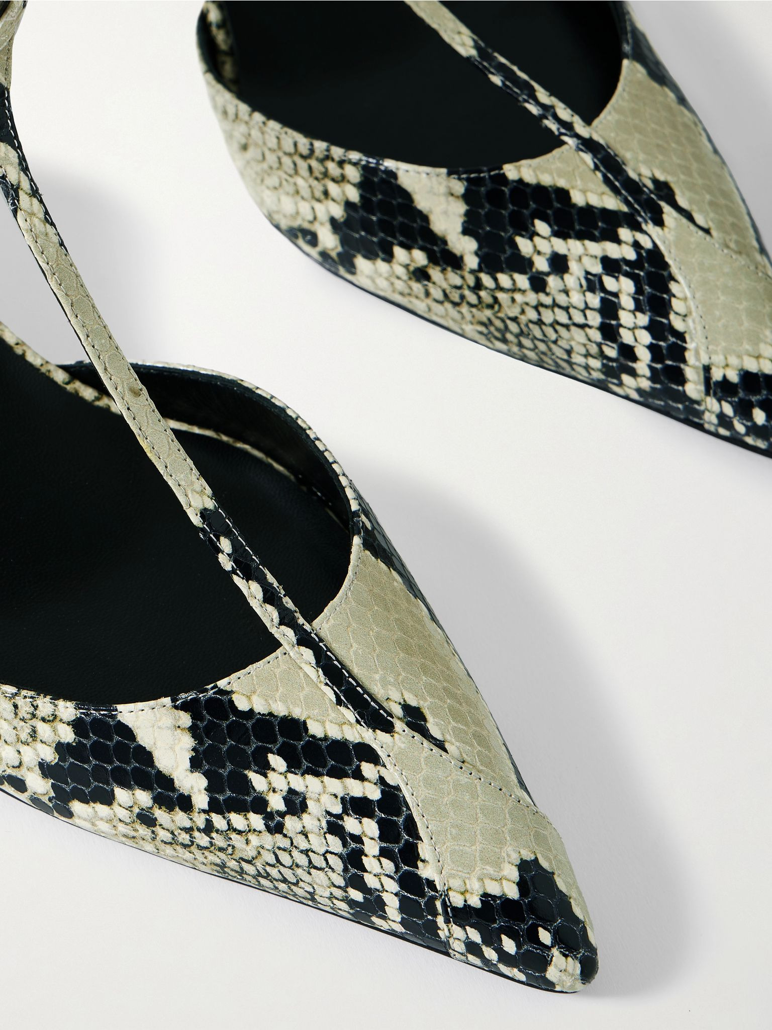 Mia snake-effect leather pumps Snake print - 4