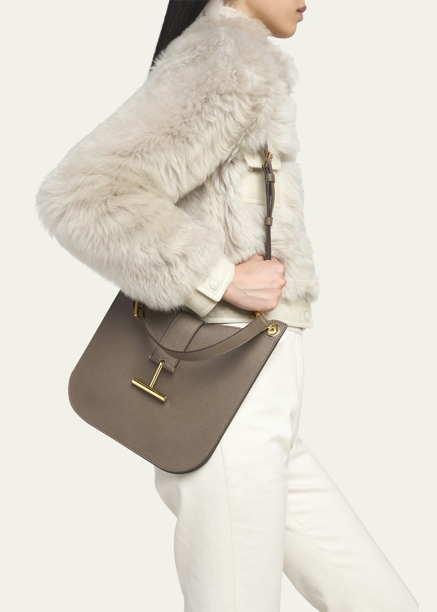 Tara Small Hobo Crossbody in Grained Leather - 2