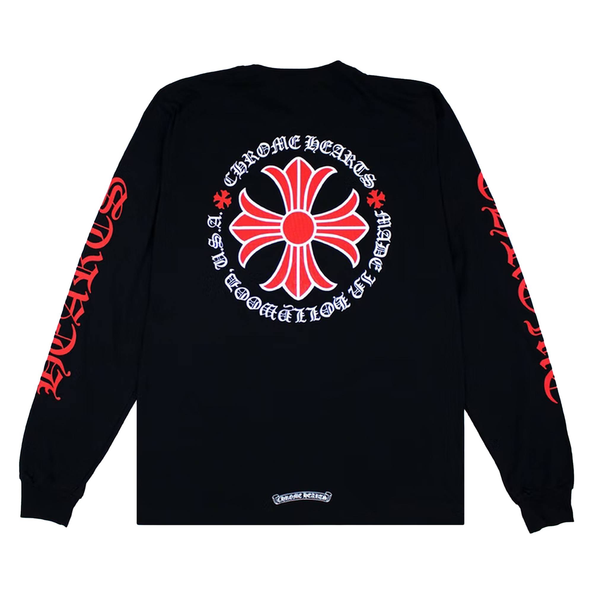 Chrome Hearts Made In Hollywood Plus Cross Long-Sleeve T-Shirt 'Black/Red' - 2