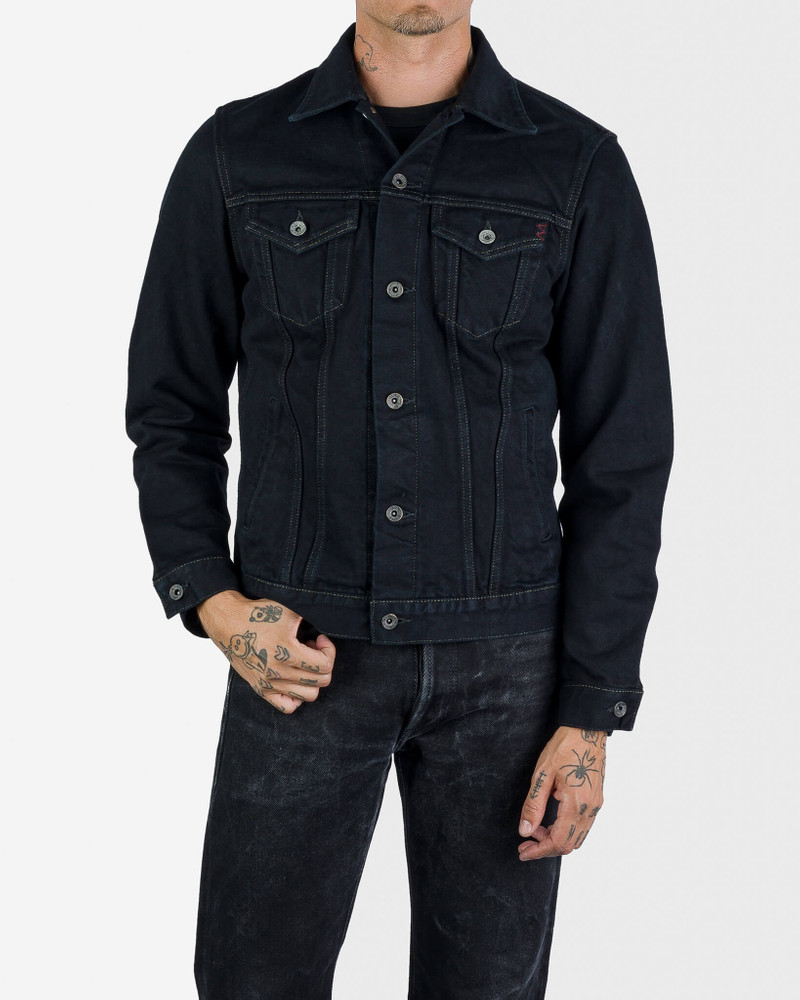Iron Heart IH-526J-142OD 14oz Selvedge Denim Modified Type III Jacket - Indigo Overdyed Black outlook