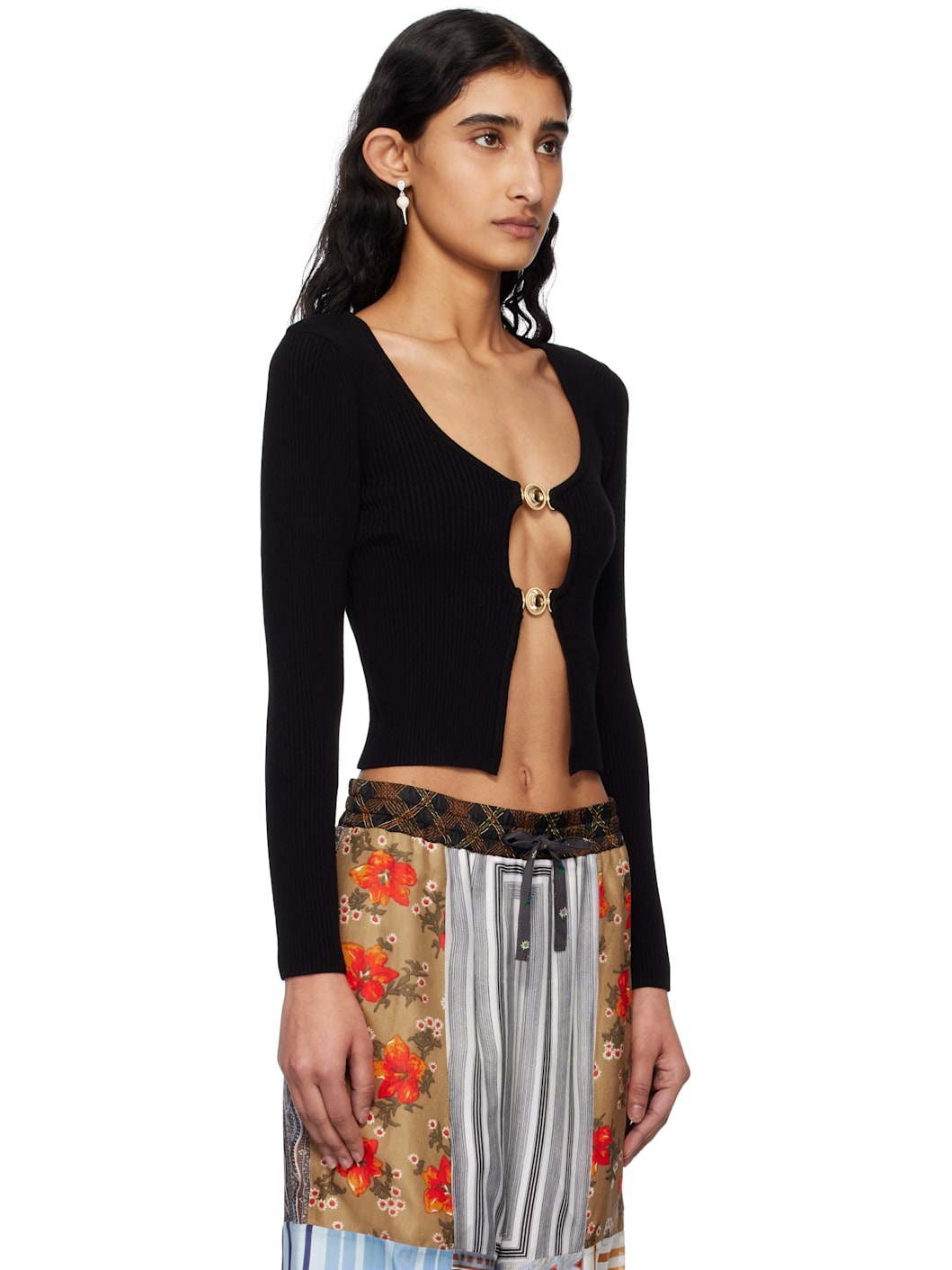 Black Moon Jewelry Knit Open Cardigan - 2