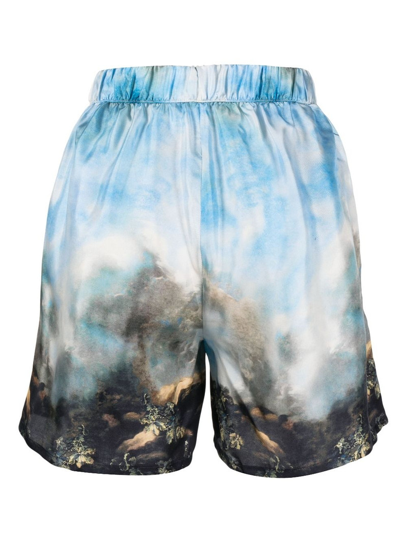 Roberto Cavalli graphic-print silk shorts outlook