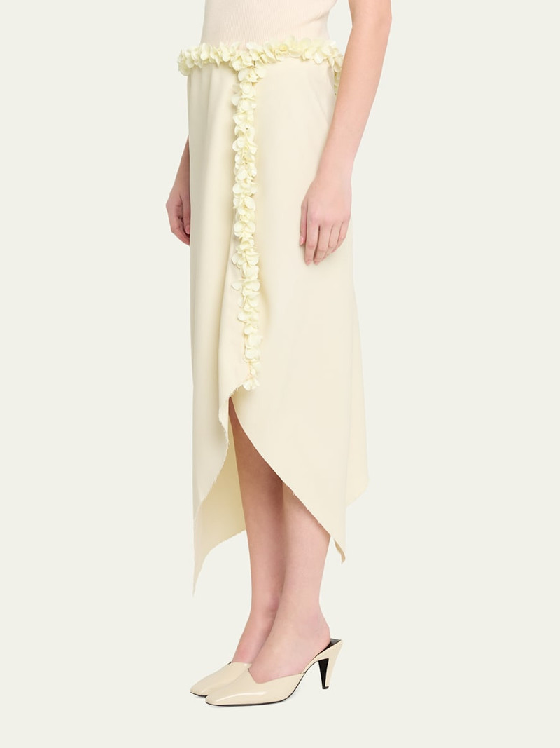 Darliston Embellished Asymmetric Linen Midi Skirt 4