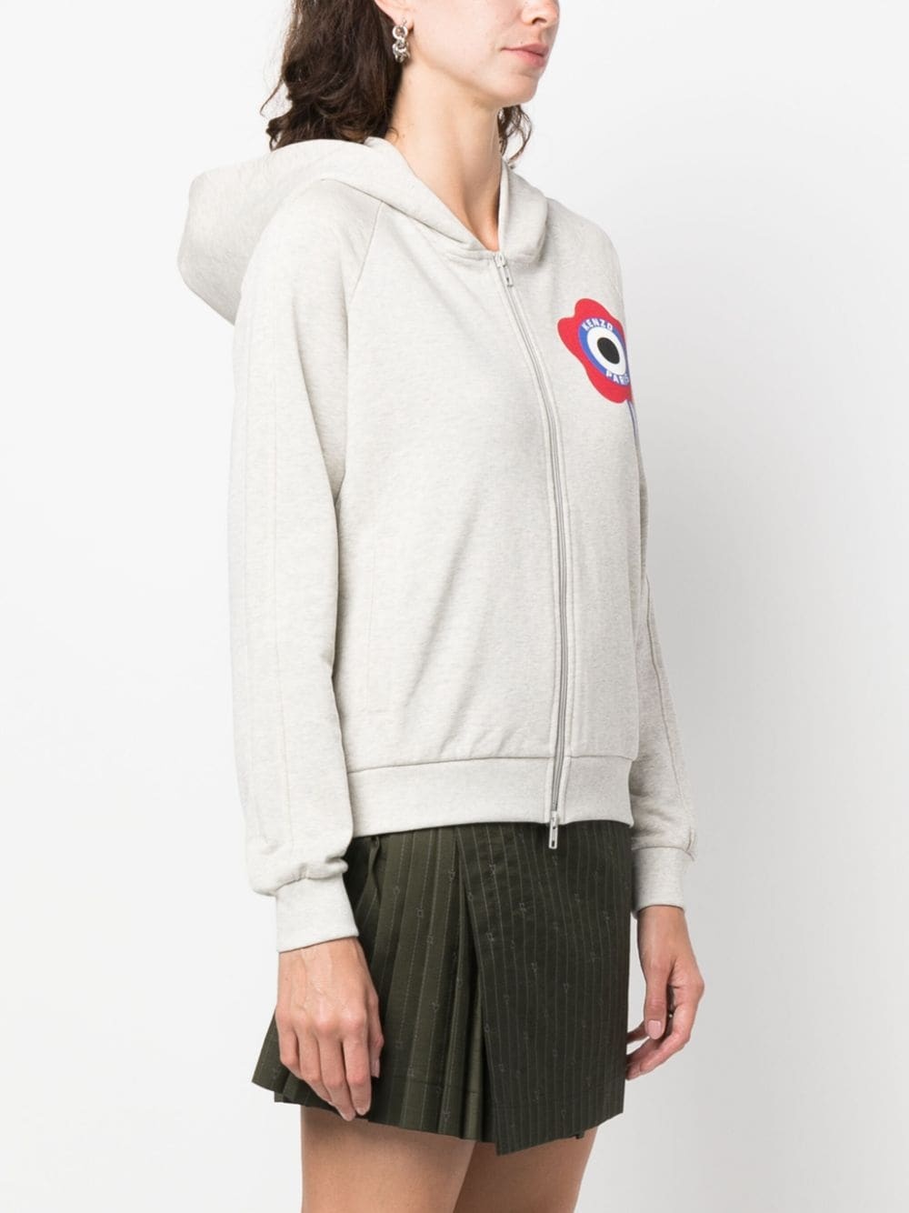 logo-print zip-up hoodie - 3