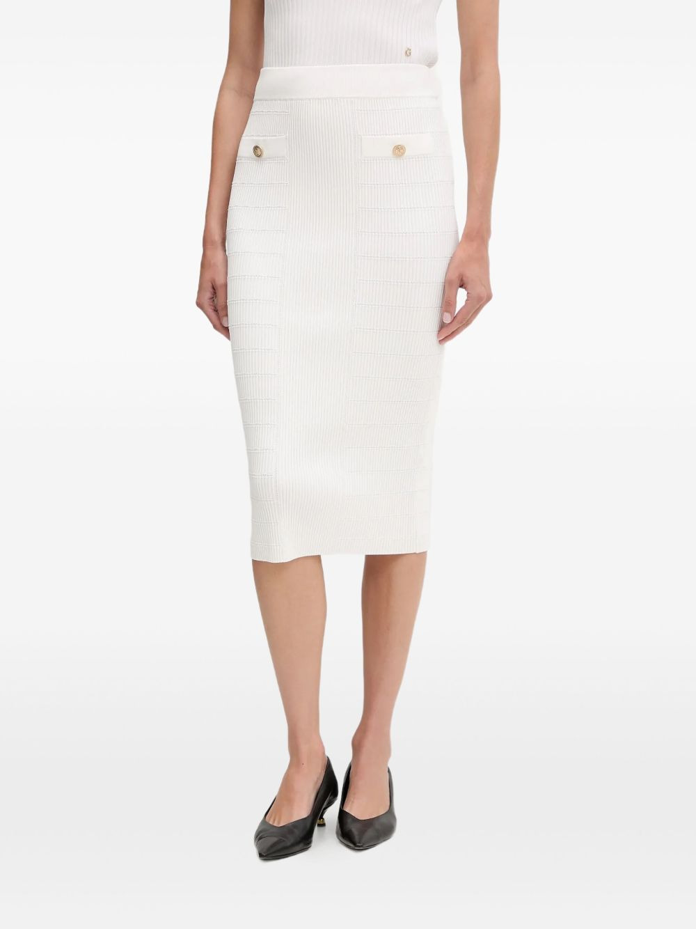 ribbed midi skirt - 2
