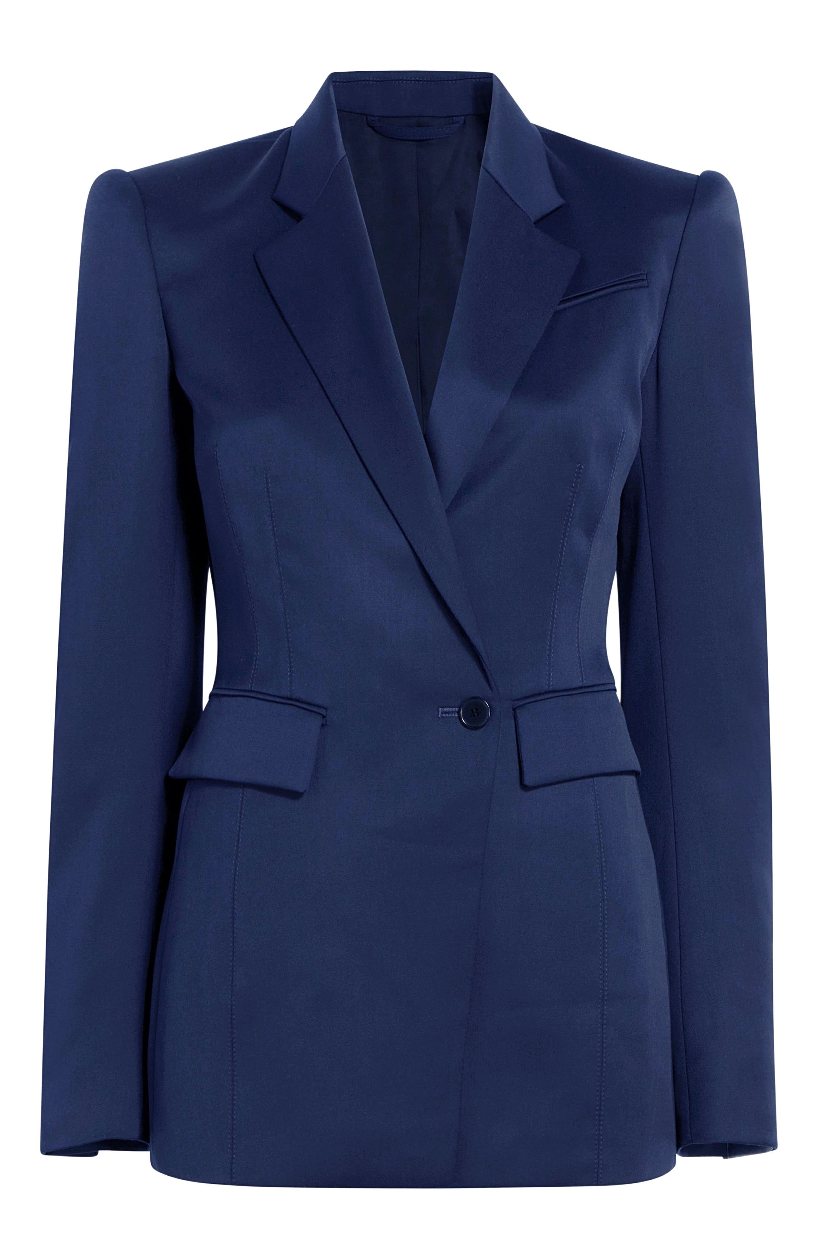 Another Tomorrow SEAMED WAIST JACKET in Navy at Nordstrom - 5