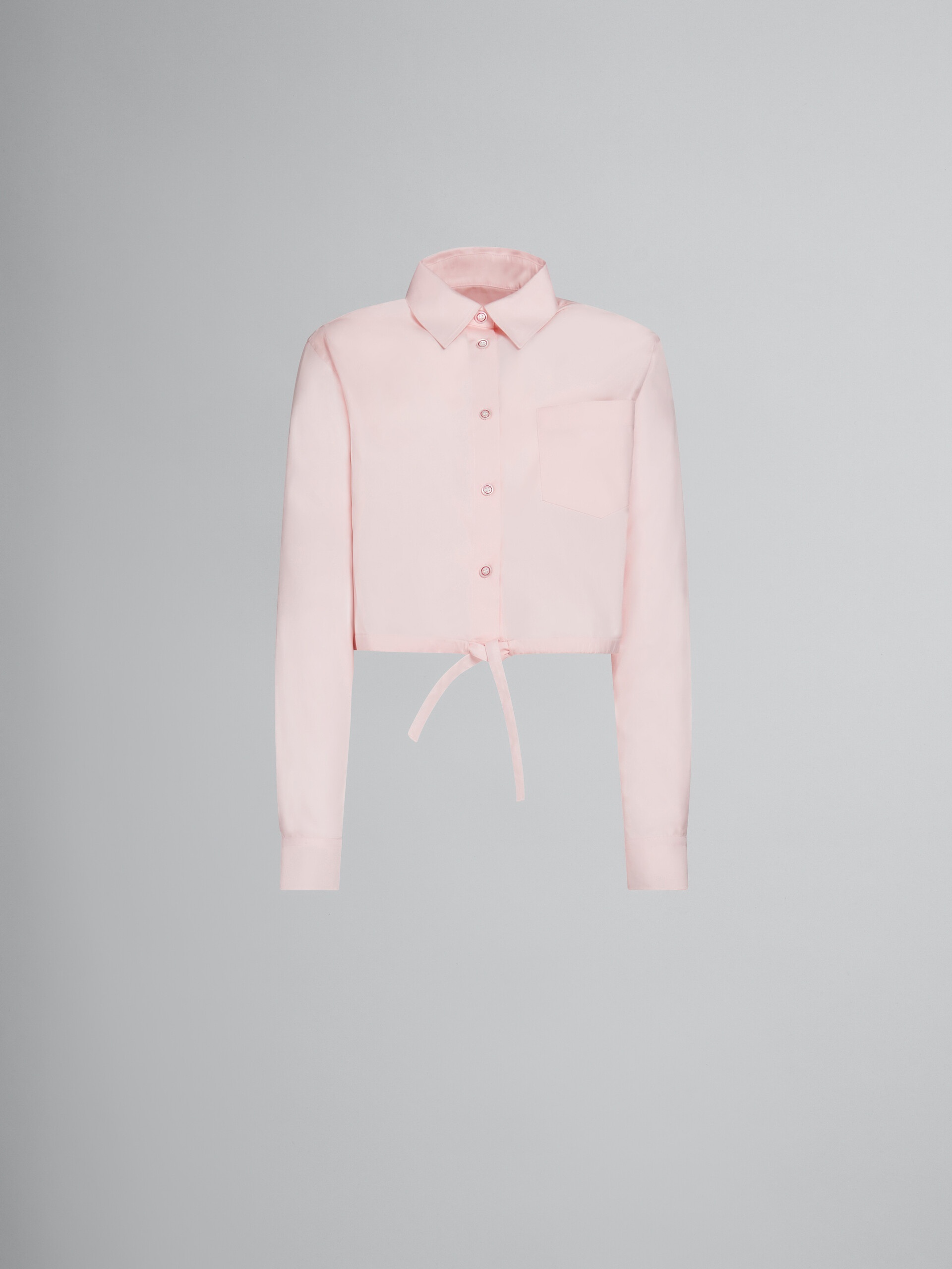 PINK CROPPED SHIRT IN BIO POPLIN - 1