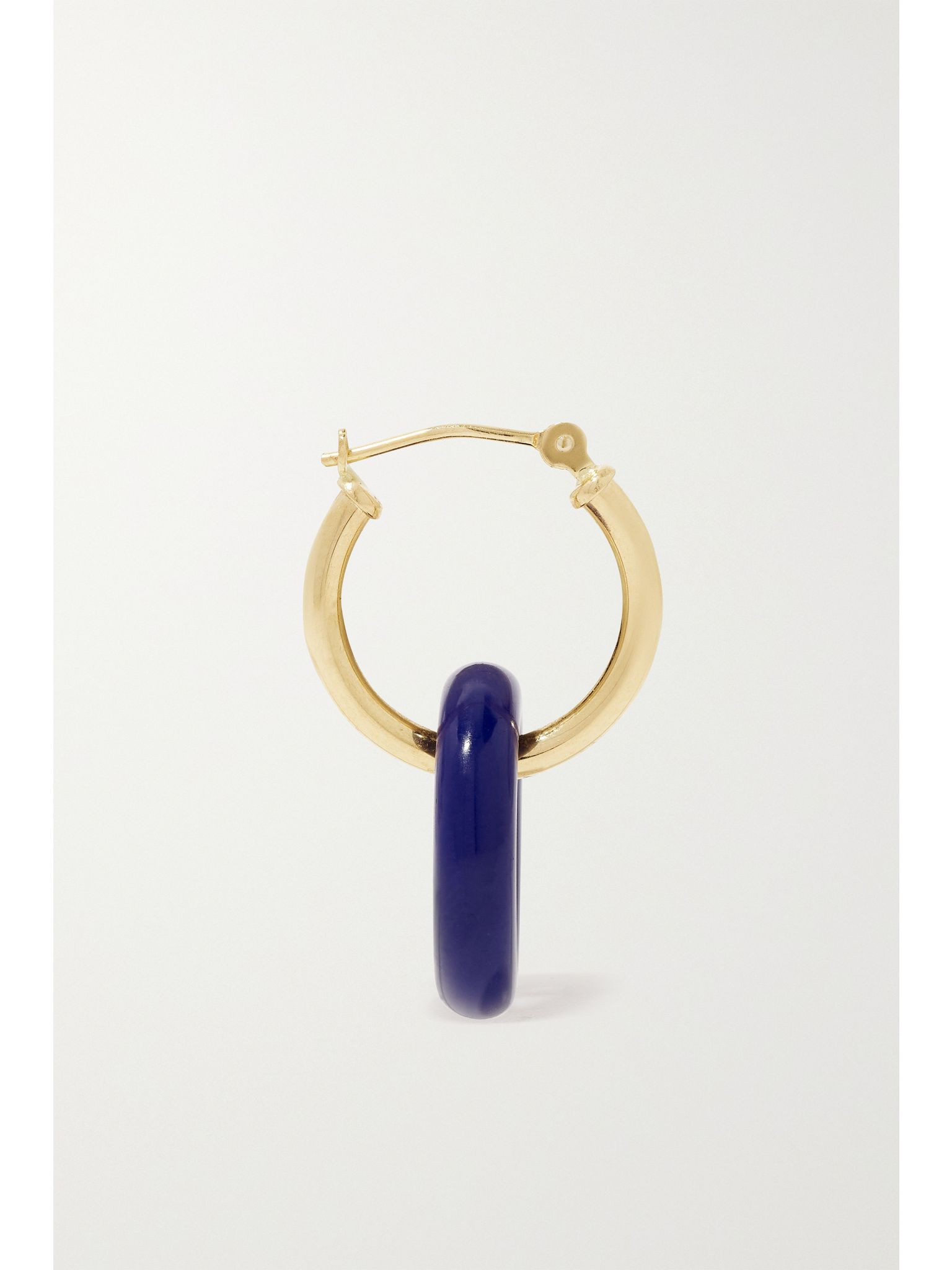 Donut 14-karat gold lapis lazuli hoop earrings Gold - 3