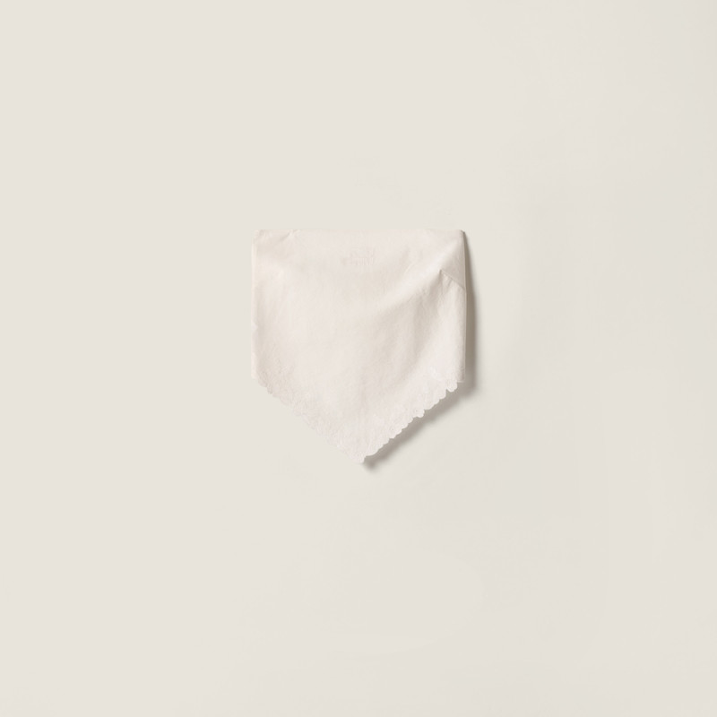 Embroidered slubbed canvas bandana top 1