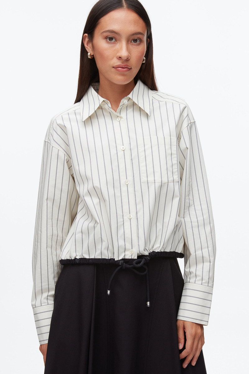 Drawcord Hem Stripe Shirt 5