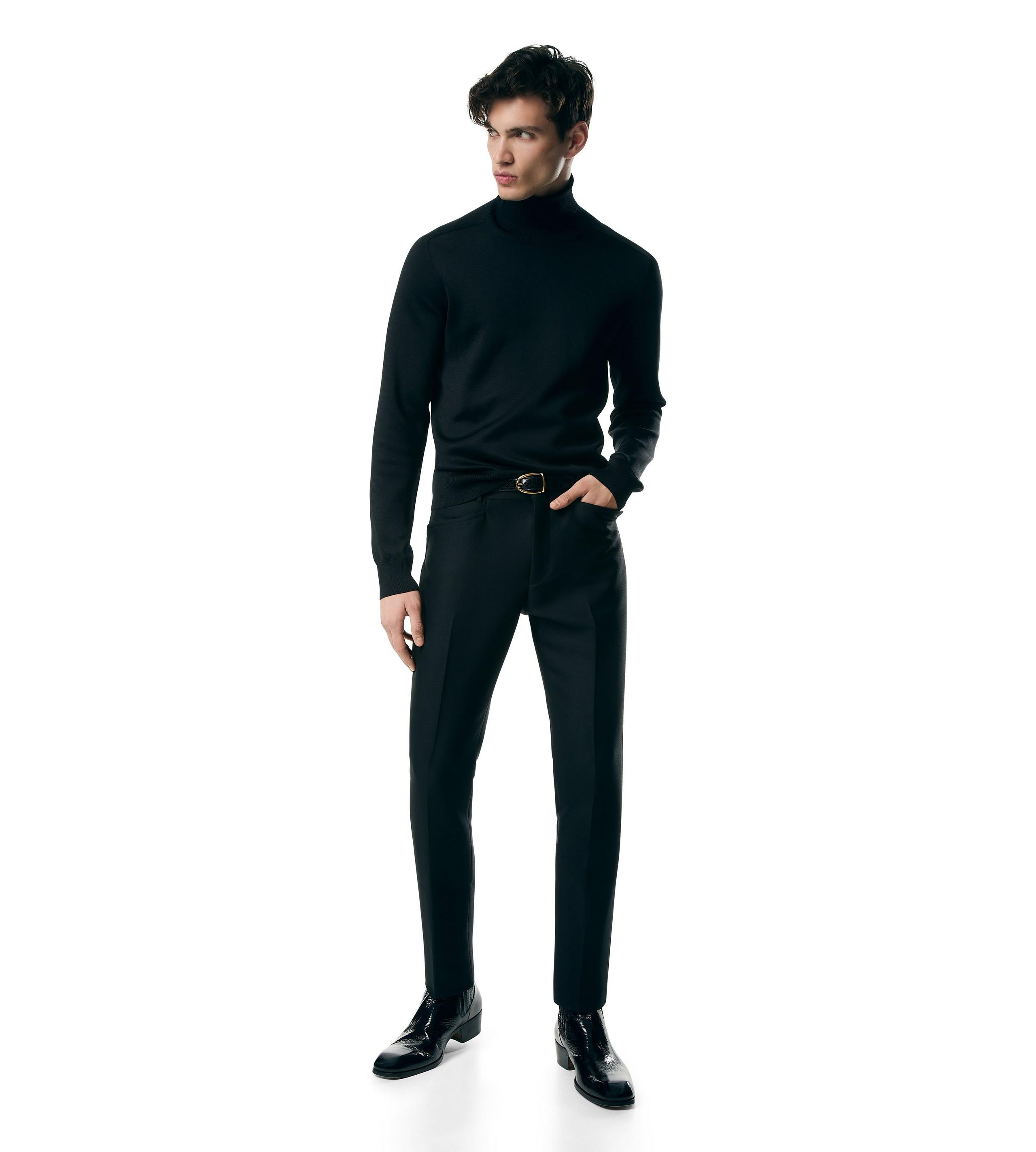 SILK DOUBLE FACE ROLL NECK - 2