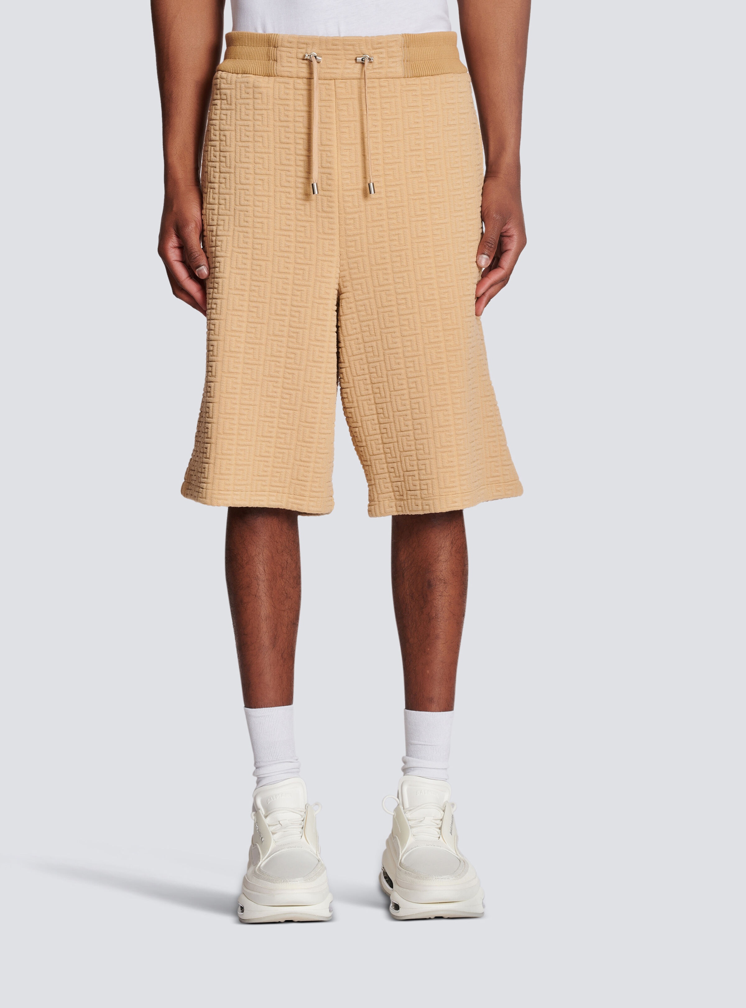 Bermuda shorts with embossed Balmain monogram - 5