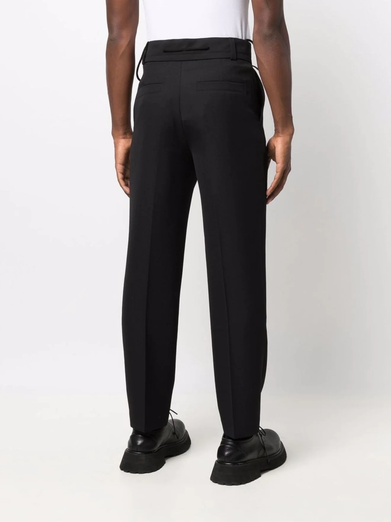 virgin wool straight-leg trousers - 4