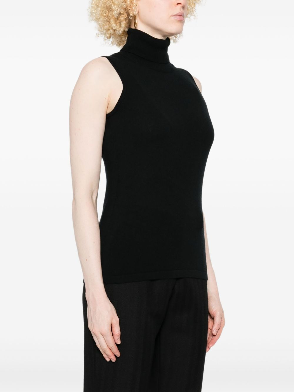 sleeveless turtleneck top - 3