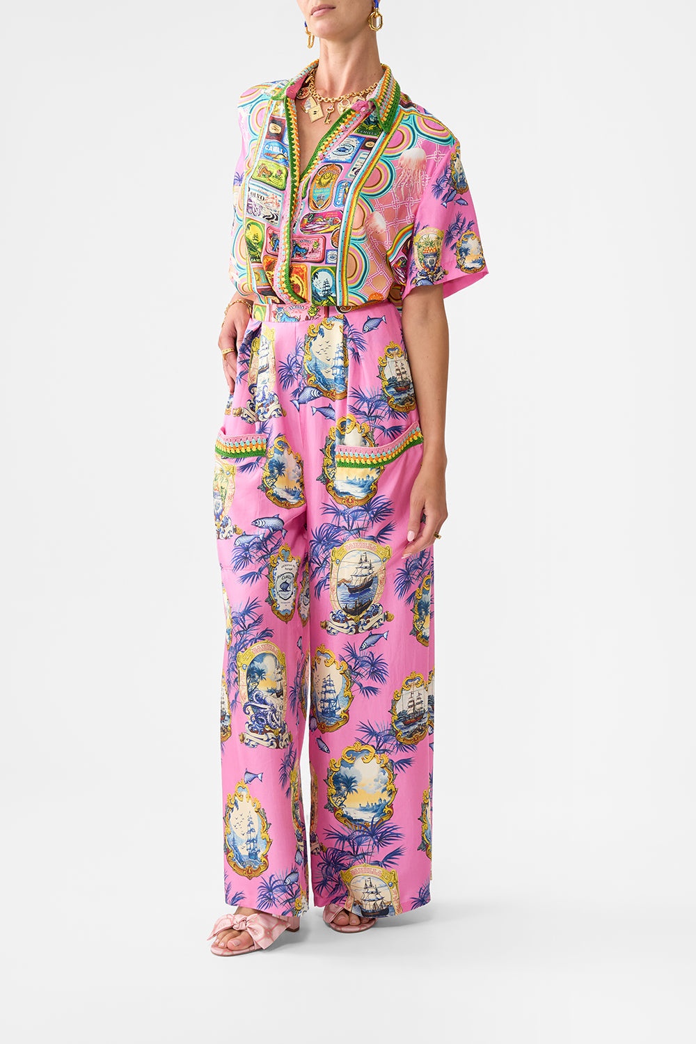 WIDE LEG TROUSER WITH FRONT POCKETS - 4