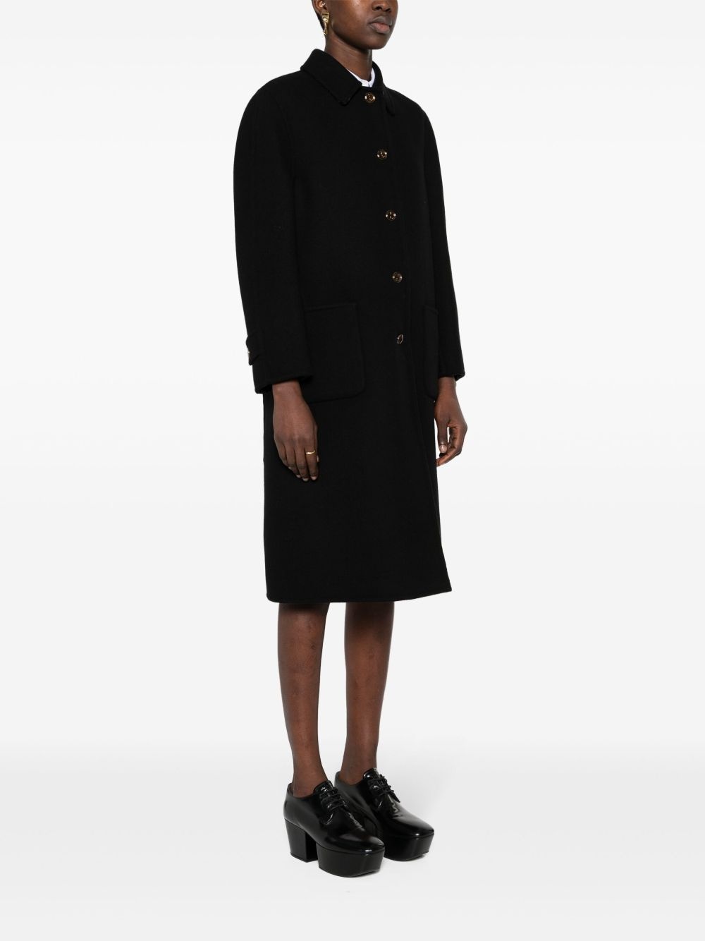 single-breasted tailored coat - 3