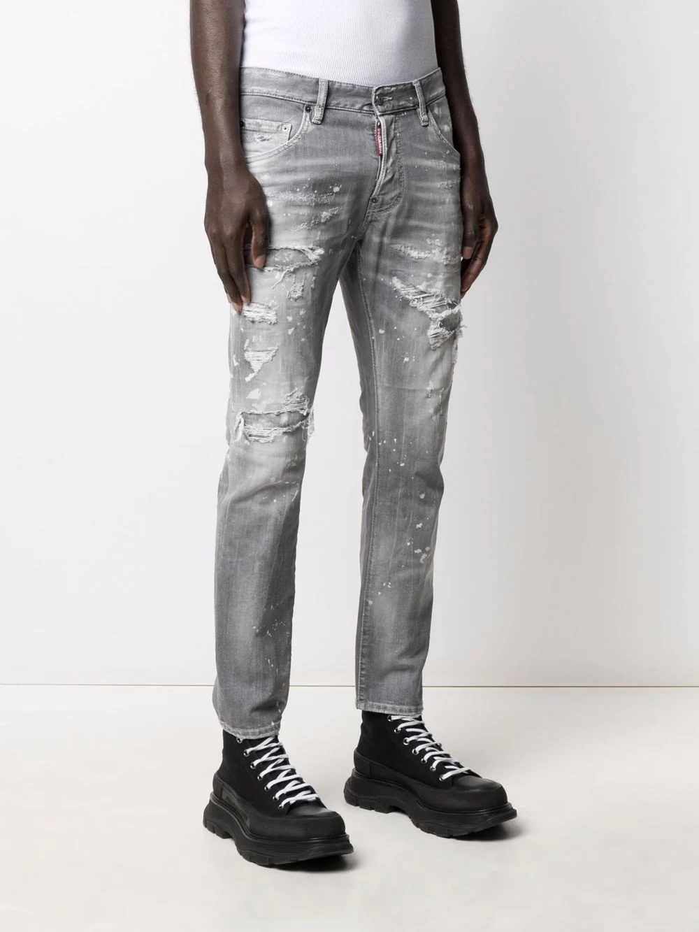 distressed-effect slim-fit jeans - 3