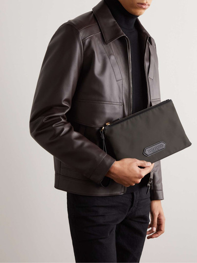 TOM FORD Leather-Trimmed Recycled Nylon Pouch outlook