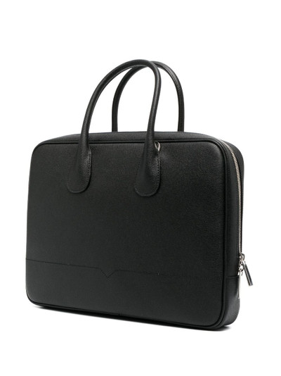 Valextra grained-texture leather laptop bag outlook