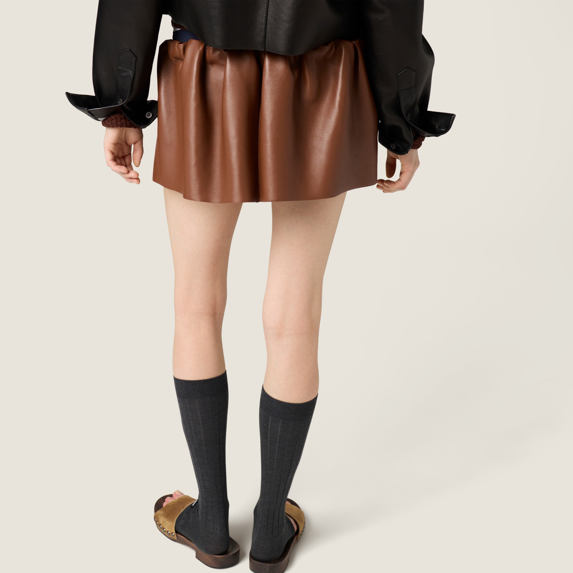 Plongé nappa leather miniskirt - 6