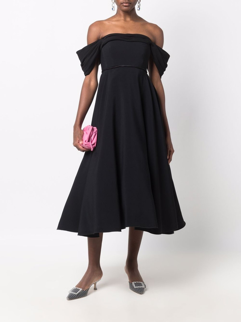 GIAMBATTISTA VALLI off-shoulder flared midi dress outlook
