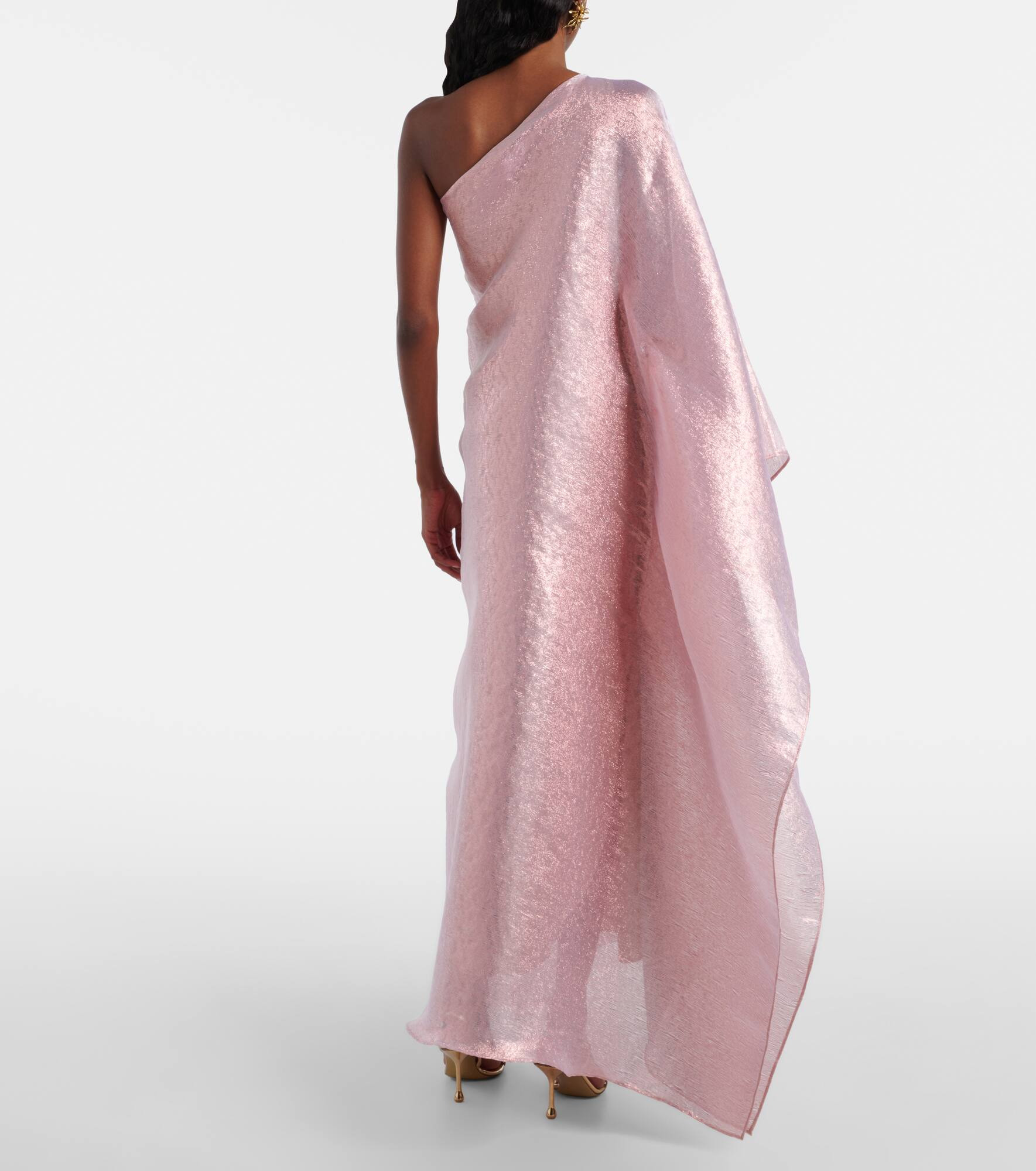 Betsy one-shoulder fil coupé gown - 3