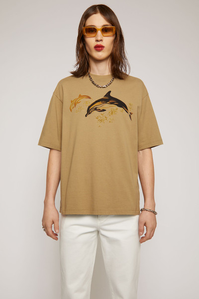 Acne Studios Dolphin print t-shirt light brown outlook