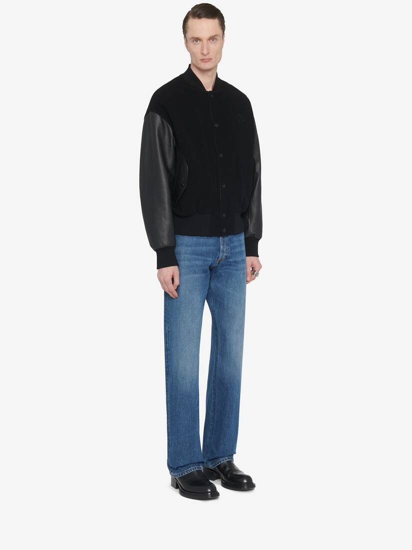 Men's Hybrid Bomber Jacket in Black - 3