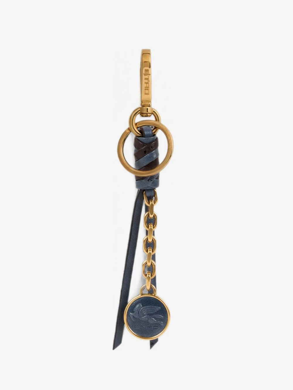 nappa leather charm with chain and Pegaso coin - 1