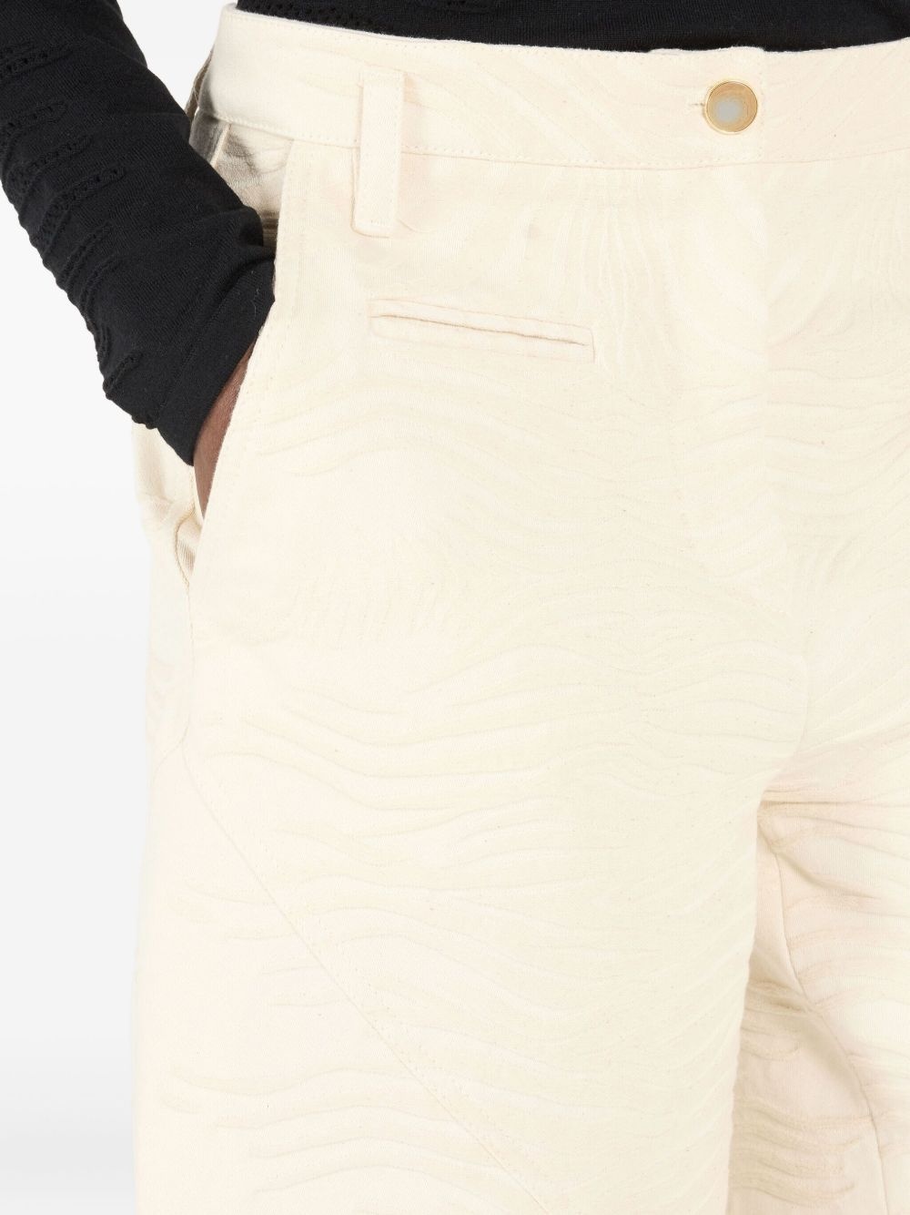 zebra-jacquard cargo trousers - 5
