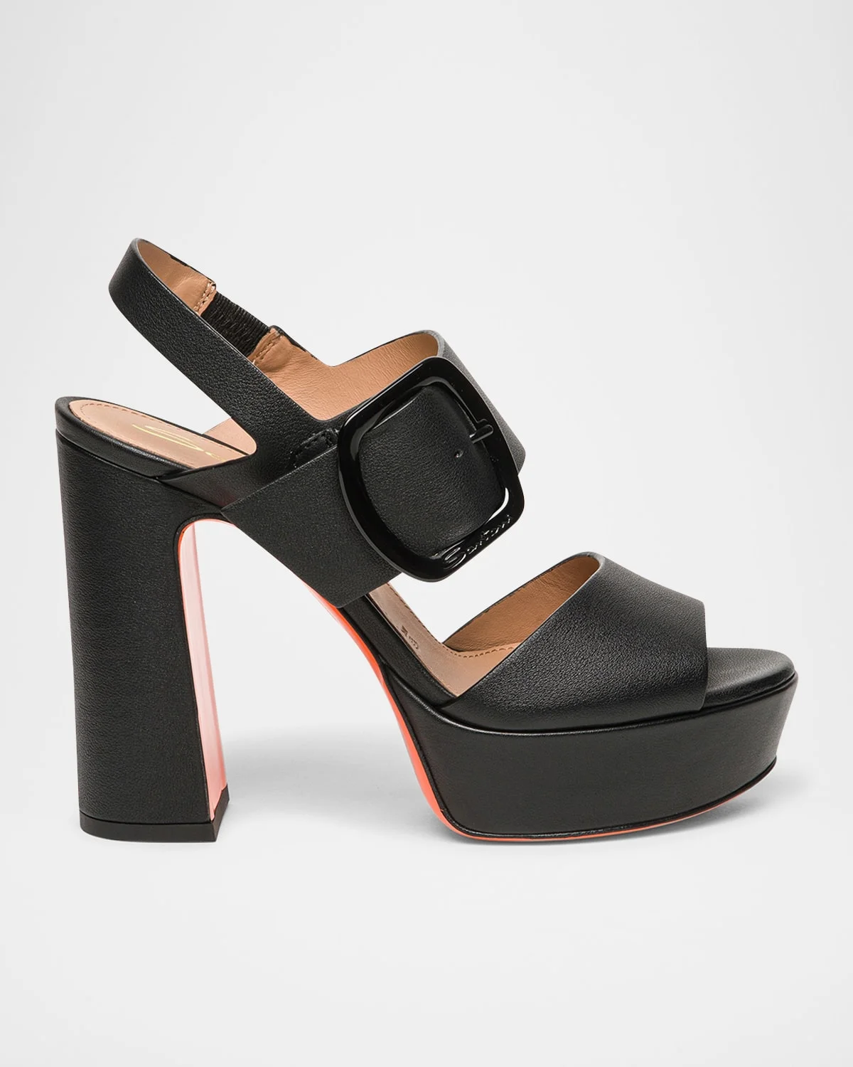 Bruxel Leather Buckle Platform Sandals - 1