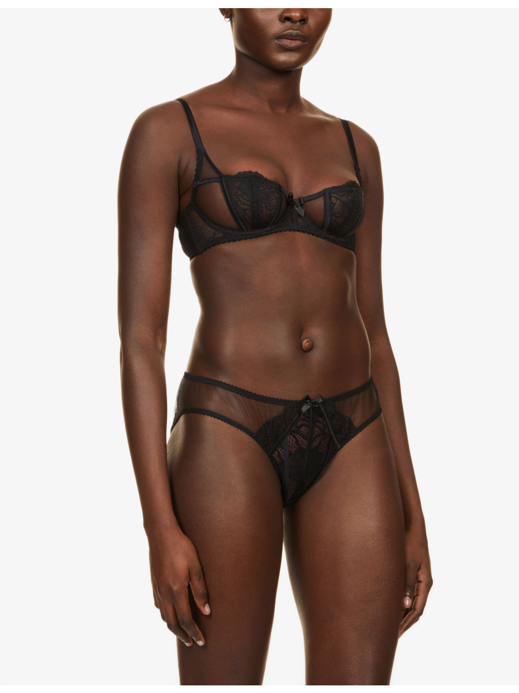 Rozlyn high-leg mesh and lace briefs - 2