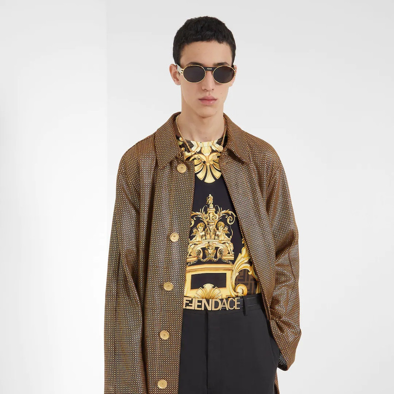 FENDI Fendace black and gold jersey T-shirt outlook